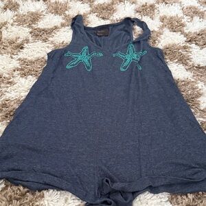 Free Press women’s Tank Top with Starfish - Dark Blue